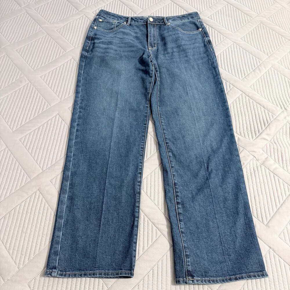 Seven7 Loose Straight Blue Denim Jeans Size 10